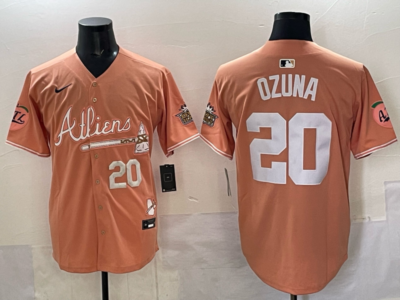 Men Atlanta Braves #20 Ozuna orange 2025 Nike MLB Jersey style 02->atlanta braves->MLB Jersey